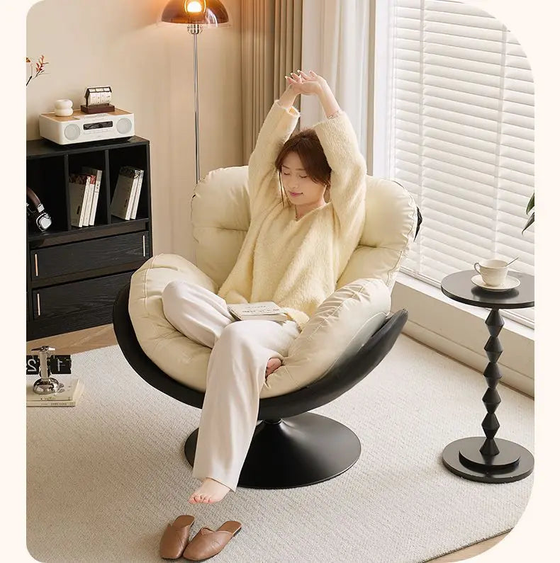 Nordic Luxury 360 Degree Rotating Egg Lazy Rocking Chair Leisure Single Sofa for Balcony Living Room Comfortable Relax Lounge