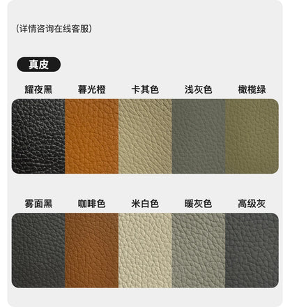 Color sofa American retro oil wax leather living room straight row small apartment brown