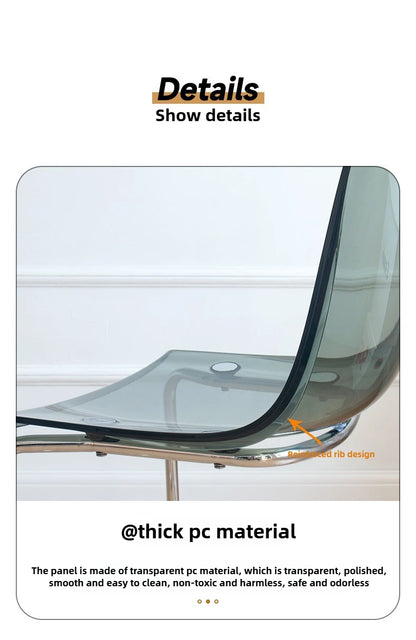 Transparent Acrylic Toyas Chair, Home Backrest Dining Chair, Nordic Minimalist Designer Desk, Coffee Shop Dining Table Chairs