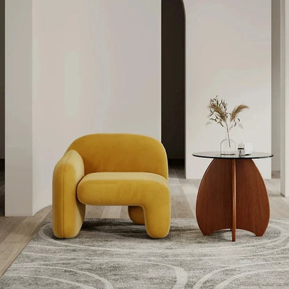 Luxury living room furniture Comfortable modern velvet cream lamb chair