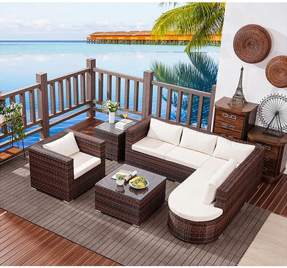 Outdoor sofa leisure balcony set combination villa courtyard sales office lazy rattan furniture small apartment rattan sofa