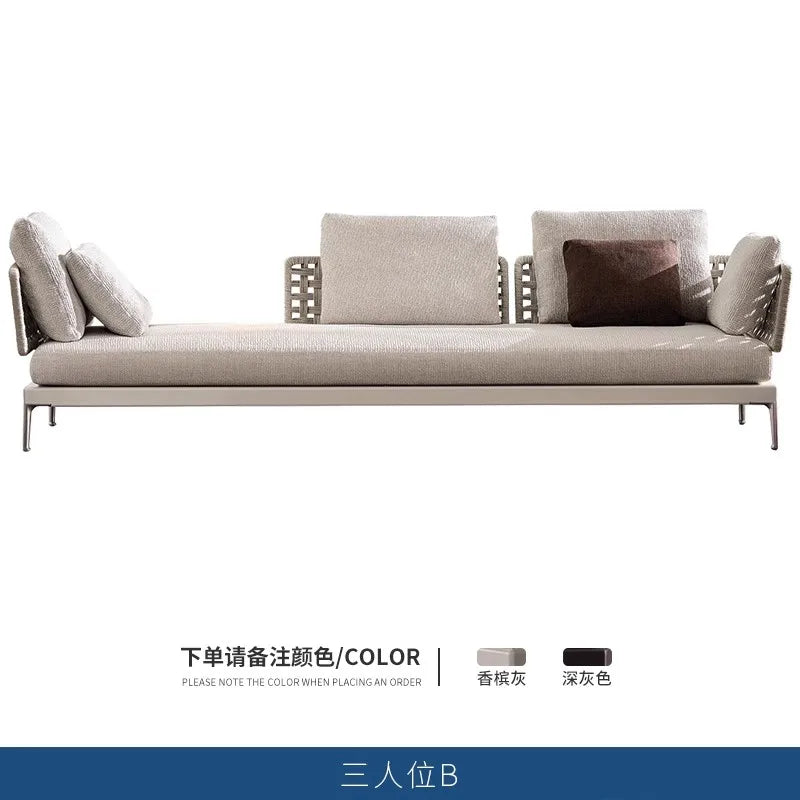 Y  Outdoor Sofa Courtyard Waterproof Vine Weaving Villa Garden Outdoor Leisure Terrace Sofa Vine Weaving Furniture