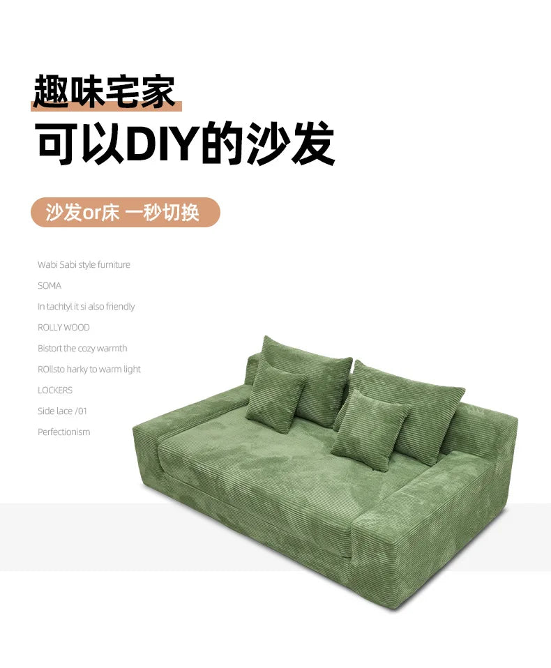 Compressed double-layer striped sofa sponge integrated forming small apartment folding vacuum roll compression sofa factory