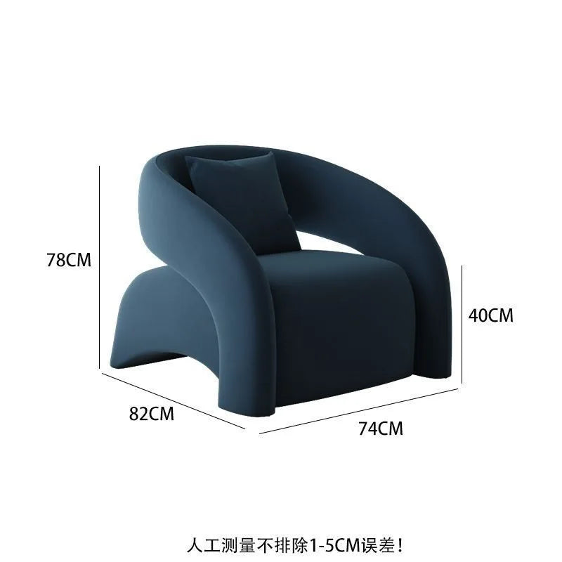 Single sofa leisure chair living room light luxury curved balcony chair small apartment tiger chair minimalist