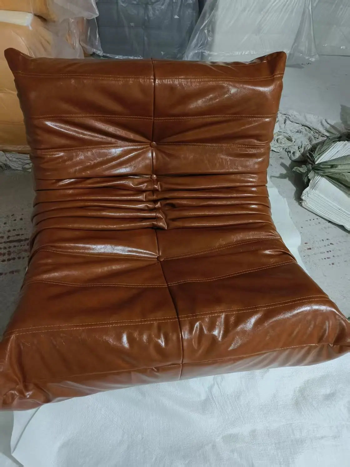 Oil wax caterpillar sofa, fashionable, high-end and atmospheric, luxurious decoration for living room, bedroom, hotel