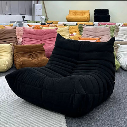 Lazy sofa, togo caterpillar sofa, light luxury, simple Internet celebrity creative chair, suede freehand space recliner
