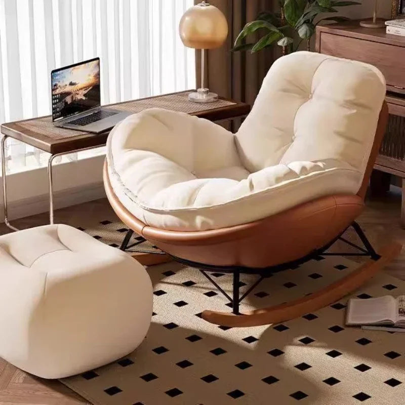 Home Leisure Chair,Living Room Honeycomb Lazy Leisure Rocking Chair,Recliner Chairs Simple Penguin Rocking Chair,Balcony Sofa