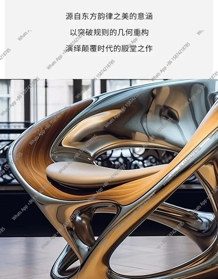 Nordic designer creative leisure chair living room balcony single sofa negotiation chair hollow electroplating chair