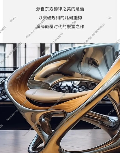 Nordic designer creative leisure chair living room balcony single sofa negotiation chair hollow electroplating chair