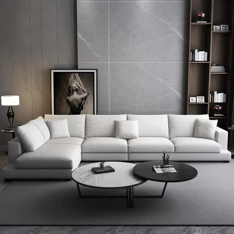 @# Nordic Modern Recline Couch  Modular Combination Upholstery Fabric Sofa Set Living Room Furniture L Shape Sectional Sofa
