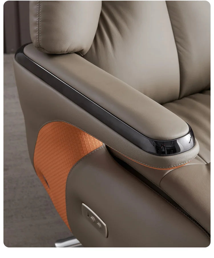 Smart electric leather boss chair reclining nap massage ventilated office chair comfortable sedentary business president chair