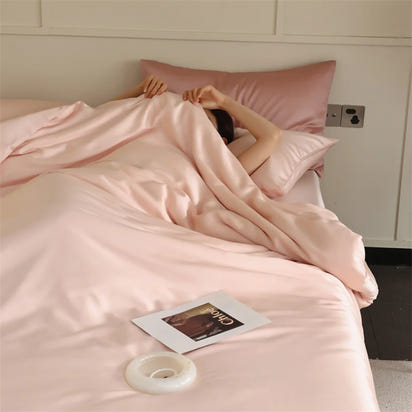 Mulberry Silk Bedding Set Luxury Natural 100% Silk Duvet Cover Set Bed Sheet Pillowcase Single Double Bedsheet King Queen Size
