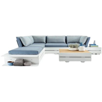 Outdoor sofa, rainproof, sunscreen, rattan craft, courtyard garden, Nordic solid wood coffee table