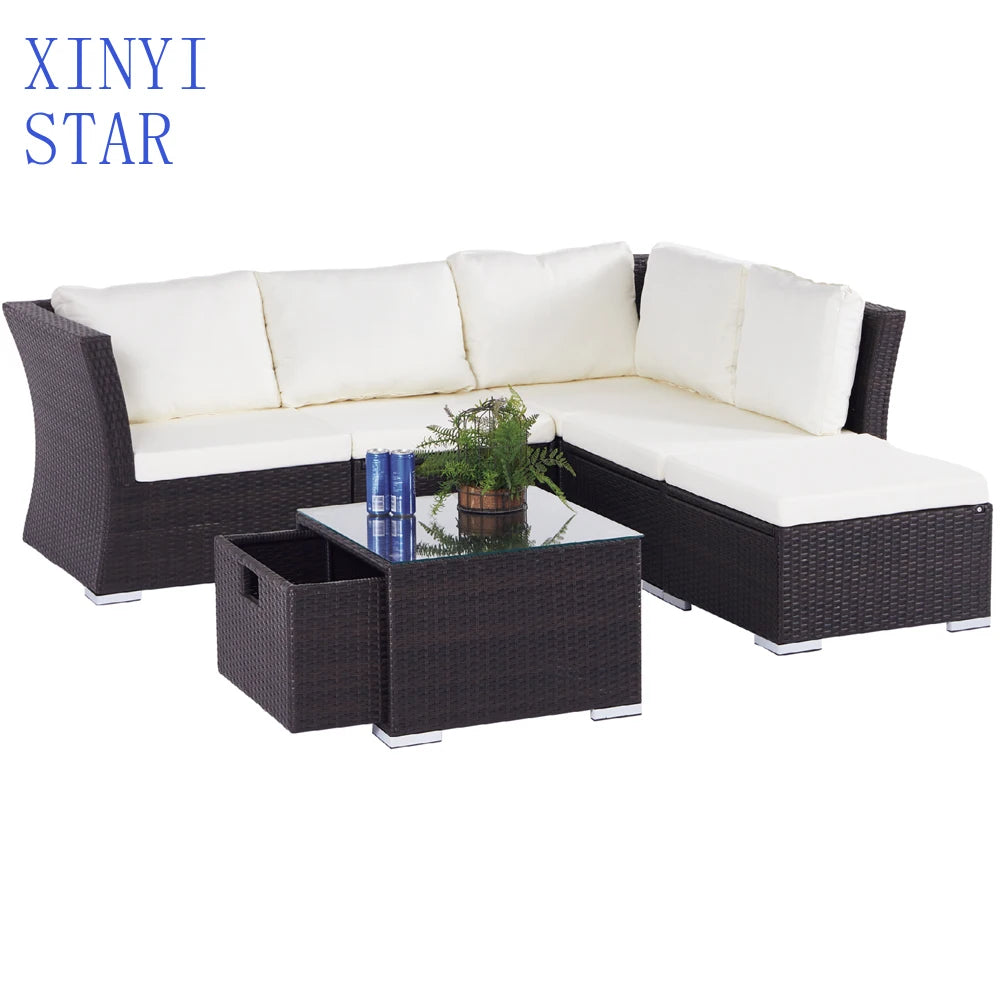 Outdoor rattan furniture high quality round garden sofa terrace balcony leisure