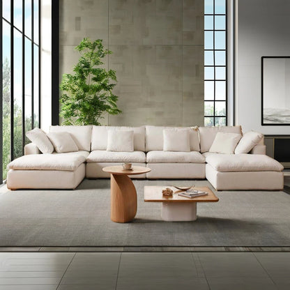 Modern Style Comfortable Coud Couch Living Room Furniture Modular Down Filling Velvet Fabric Sectional Sofa Set
