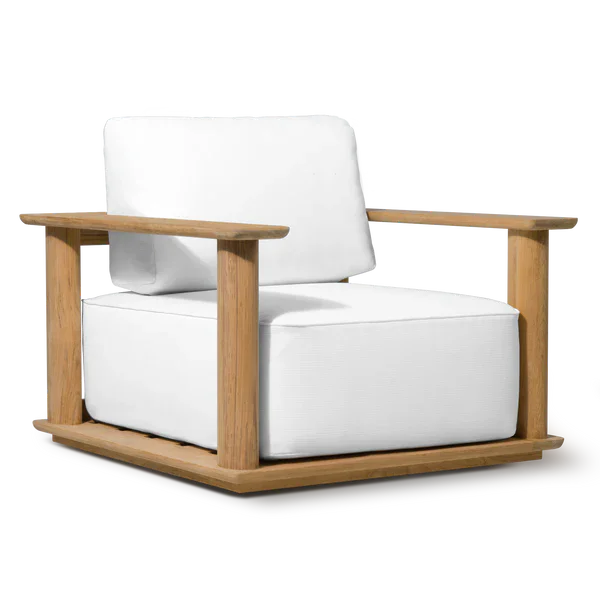 Custom Outside Furniture Deep Comfortable Seat Wide Armrest Solid Wooden Teak Garden Sofa Set