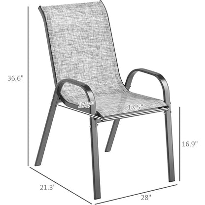 Outdoor Dining Chairs Set of 4, Stackable Patio Dining Chairs, High Back Outdoor Patio Chairs with Breathable Mesh Seat