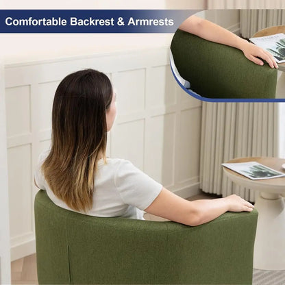 Accent Barrel Chairs Set of 2, Modern Comfy Living Room Chairs with Armrest Small Reading Chair with Cozy Soft Padded for Bedroo