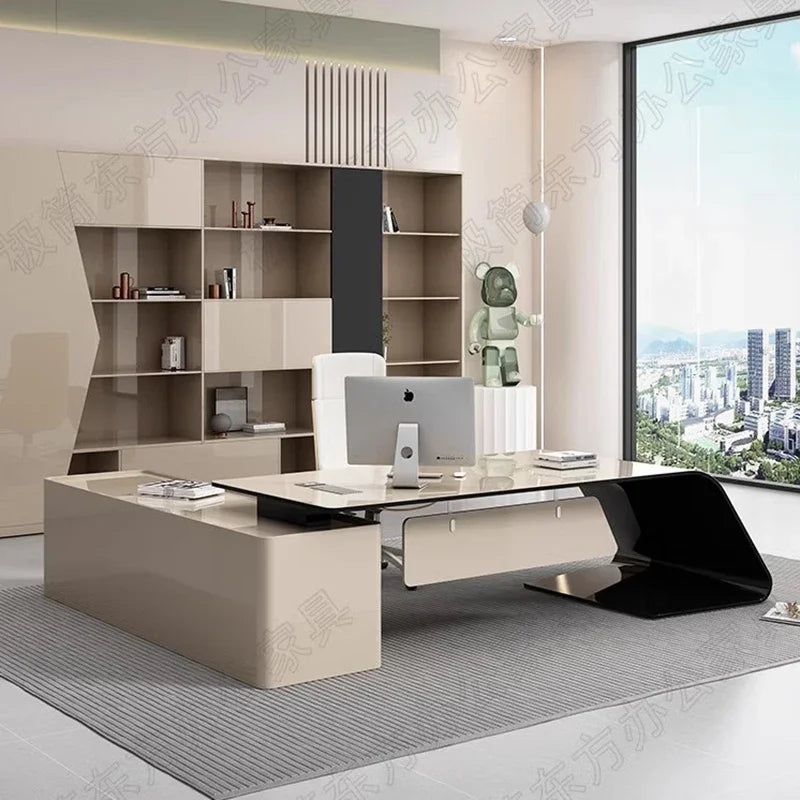 Luxury European Office Desk Wooden Study Computer Gaming Standing Office Desk Bedroom Conference Design Ufficio Home Furniture