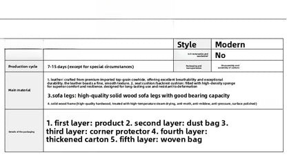 First layer cowhide sofa, creative curved leather sofa combination