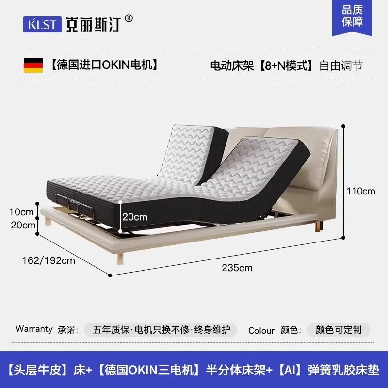 Soft Luxury Modern Double Bed Lift Up Electric Adults Smart Double Bed Queen Mattress Camas De Dormitorio Bedroom Furniture