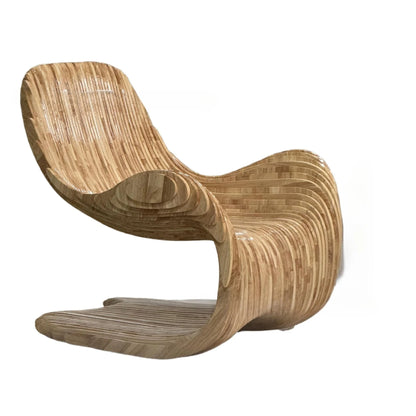 Solid wood slicing chair Small apartment living room ornament Interior furniture Villa design S-shaped single sofa
