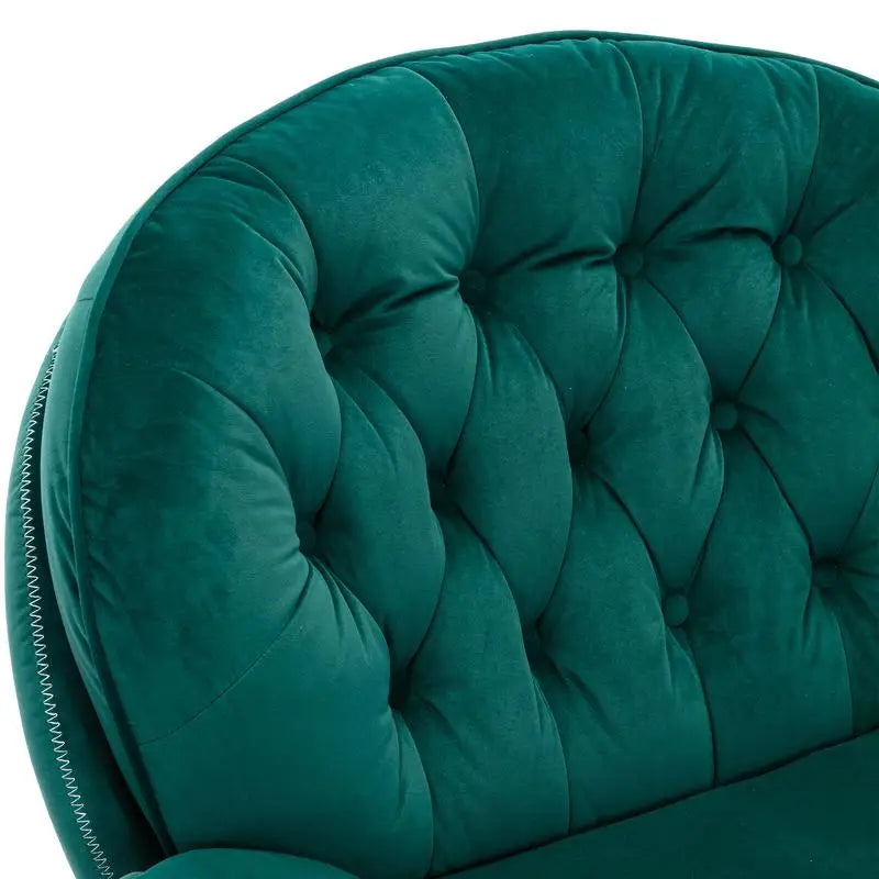 Green Accent Chair with Ottoman for Living Room and TV Viewing