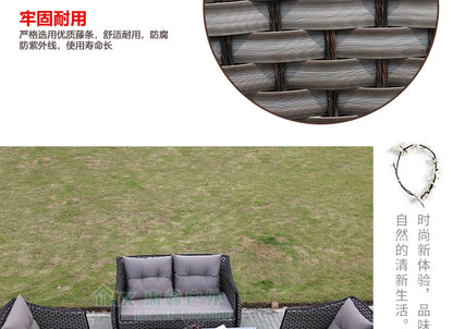 Leisure Courtyard Garden Sofas Outdoor Simple Homestay Coffee Table Garden Sofa Terrace Pe Rattan Furniture Sofá Exterior MHHYSF
