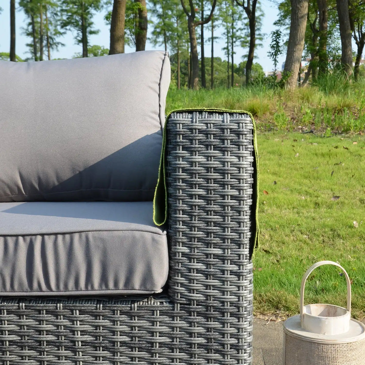 Wicker Rattan Garden Set Combination Garden Furniture Corner Outdoor Dining Sofa Set with Rising Table