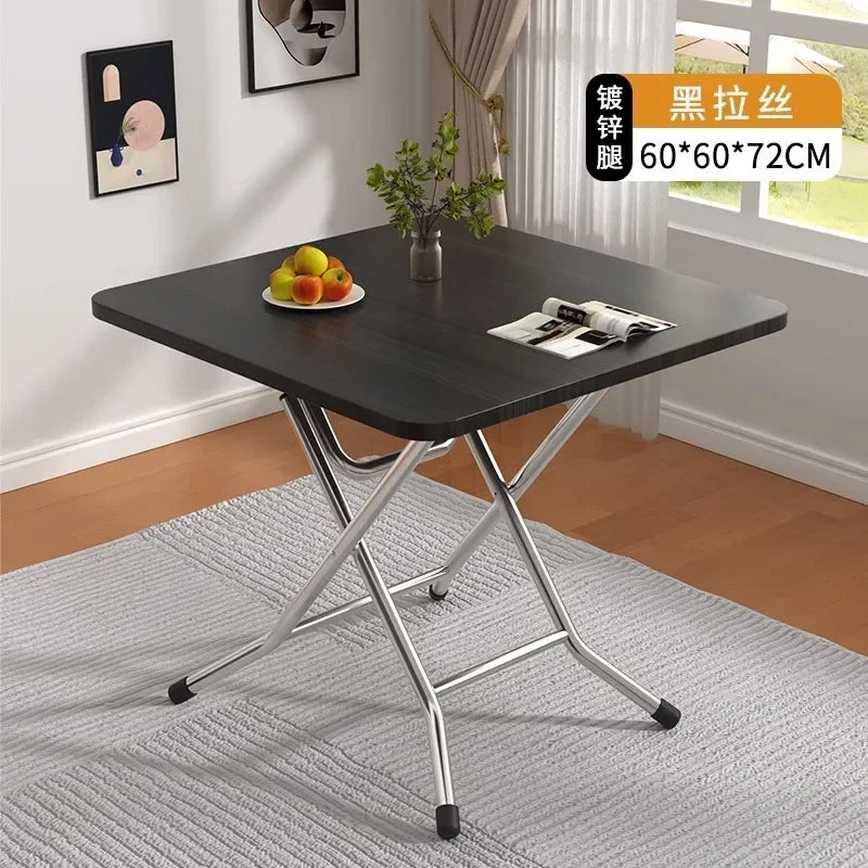 Furniture Folding  Dining Table Home Rental House Simple Small Apartment Dining Round  Foldable Outdoor Stall Small Square Table