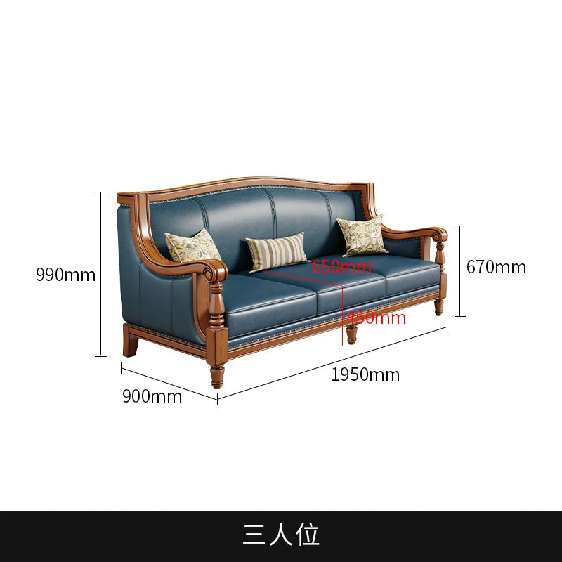 Customizable American leather sofa