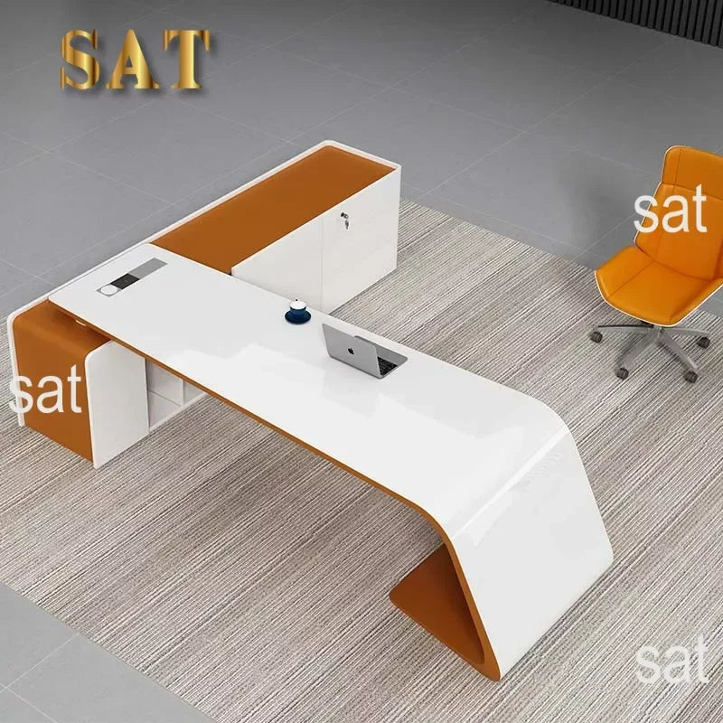 #V New 2024 Boss L Shape Luxury Office Furniture Manager High Tech Modern Executive Ceo Office Desk