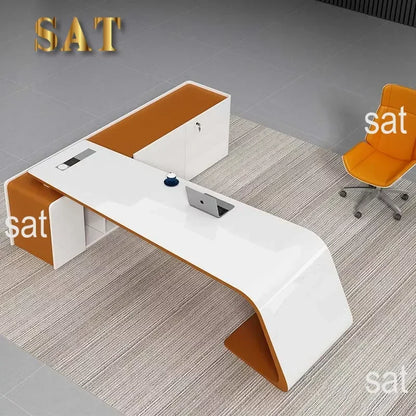 #V New 2024 Boss L Shape Luxury Office Furniture Manager High Tech Modern Executive Ceo Office Desk