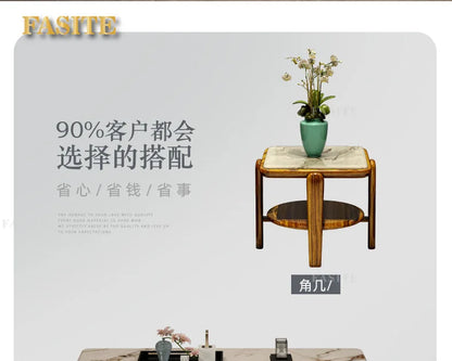 Leather sofa combination first layer cowhide modern new Chinese living room solid wood sofa furniture