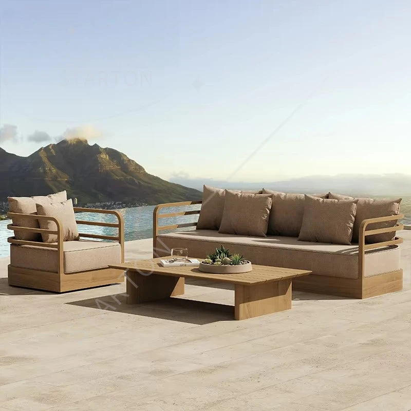 Luxury Outdoor Sofa Garden Set Luxury Hotel Teak Outdoor Furniture Villa Patio Furniture Set Wooden Furniture