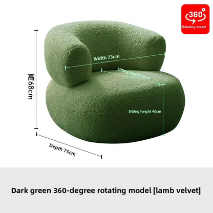 Nordic Designer Fabric Living Room Chairs Leisure Backrest Armchairs Bedroom Lambswool Luxury Single Sofa for Home Furniture
