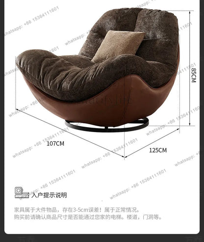 Italian minimalist lazy sofa chair modern simple living room bedroom home balcony swivel chair