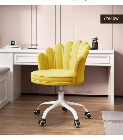 Creative Simple Fabric Petal Office Chairs Household Bedroom Gaming Chairs Lift Backrest Computer Chair for Study Desk Chair WW