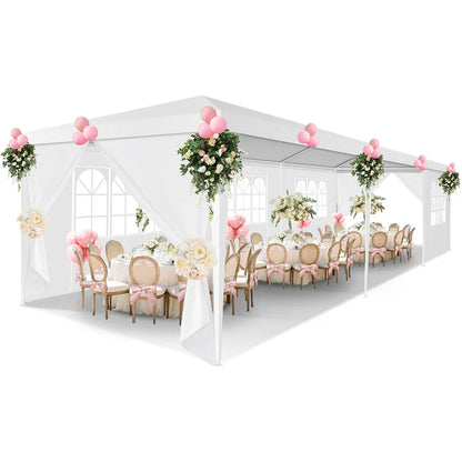 10x10 10x20 10x30ft Pop Up Party Tent Heavy Duty Gazebo Canopy with Removable Sidewalls | Waterproof Outdoor Wedding Tent, BBQ Pavilion & Event Shelter | Portable Backyard Sunshade Canopy Top