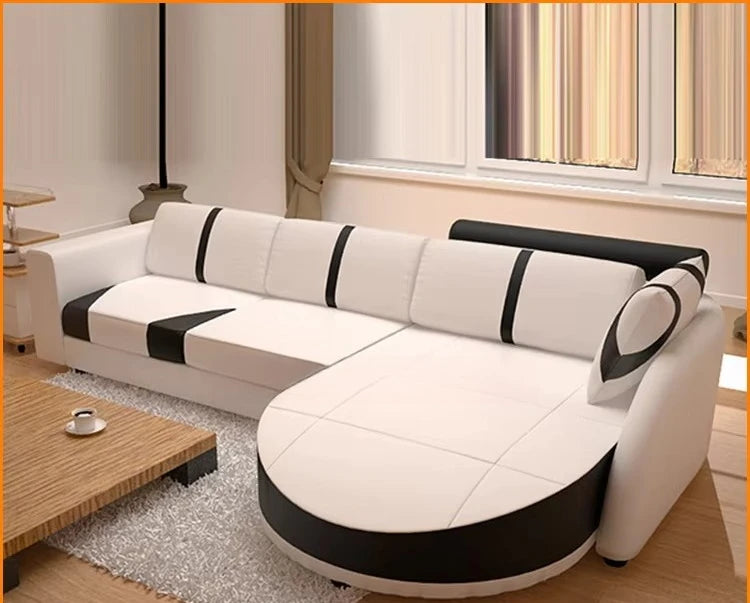 Living Room Home L Shape Real Leather Furniture Living Room Sofa Set