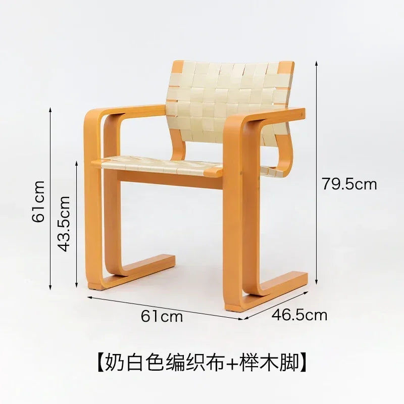 xxqArmrest Dining Chair Mid-Ancient Woven Chair Retro Desk Office Computer Chair