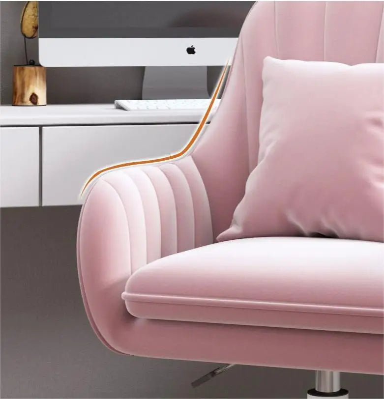 Home Office Chair Computer Chair with Mid-Back Upholstered Modern Tufted Task Chair Swivel Height Adjustable Velvet Chair.