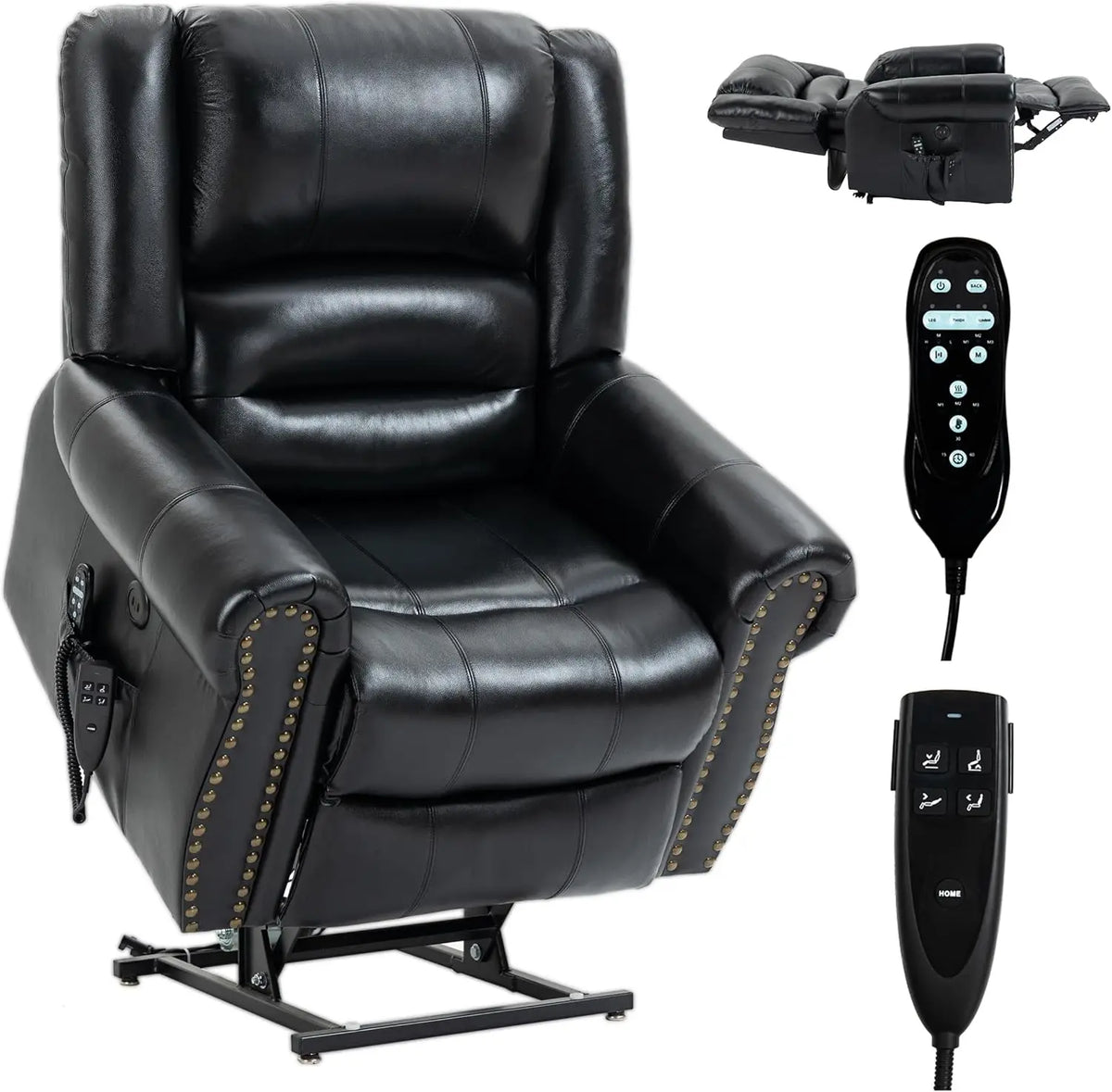 Dual Motor Power Lift Chair, Lay Flat Recliner Chair, Electric Recliner with Massage and Heat for Elderly, Remote Control, Infin