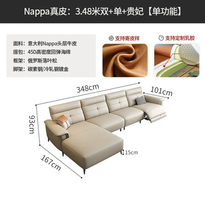 Vintage European Reclining Sofa Leather Office Designer Italiano Couch Adjustable Height Adults Sofa Inflavel Indoor Furniture