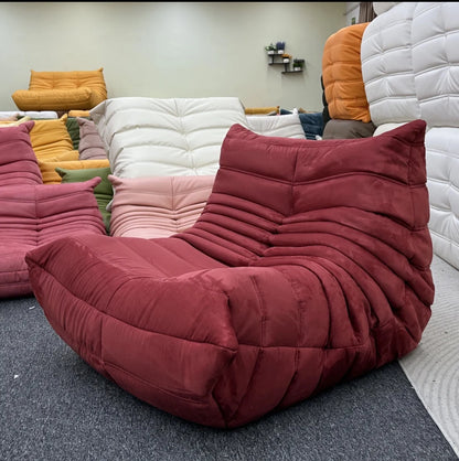 Lazy sofa, togo caterpillar sofa, light luxury, simple Internet celebrity creative chair, suede freehand space recliner
