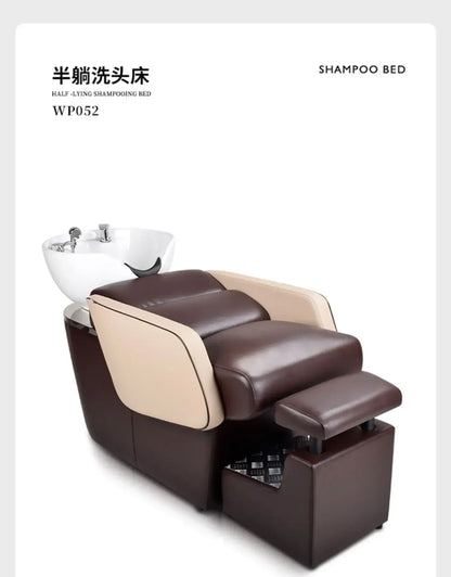 yj5 lx29Beauty Shop Lying Half Shampoo Chair Hairdressing Salon Bed Special Spa Shop Flushing Bed