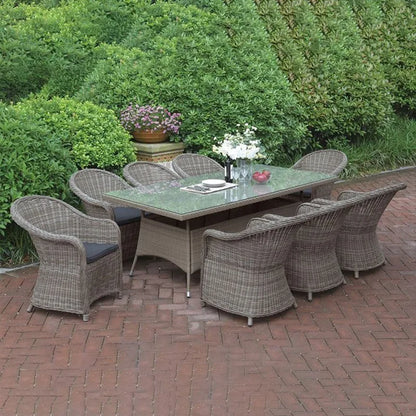 US Retro Outdoor Rattan Cafe Restaurant Table and Chair Combination Open-air Courtyard Garden Rattan Dining Table and Chairs