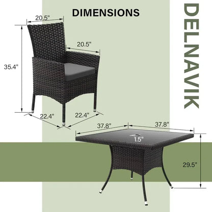 Terrace Furniture Set, Including 8 Cushioned Chairs and 2 Square Tables with Umbrella Shaped Hollow Grey Outdoor Chairs