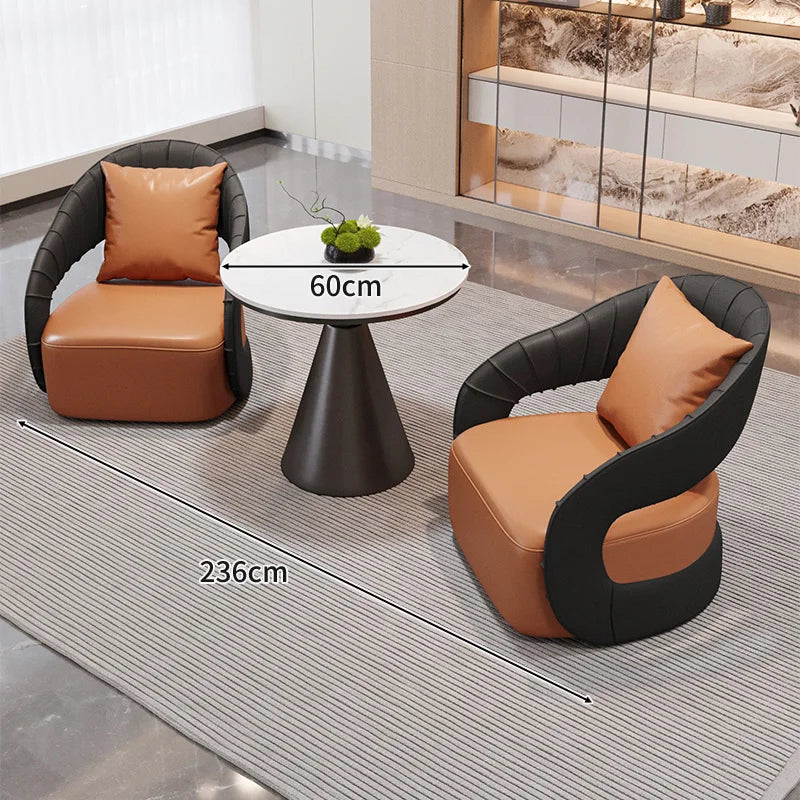 YJQ Business Negotiation Table and Chair Set for Sales Office, Hotel Lobby Reception, Guest Reception, and Rest Area Sofa