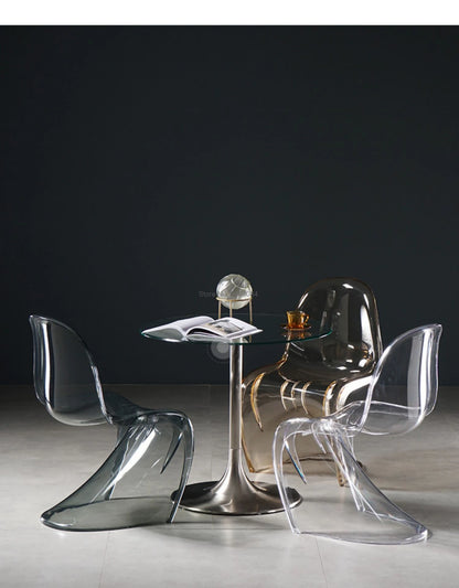 Creative Living Room Dining Stool Crystal Transparent Dining Stool Furniture Modern Minimalist Plastic Dining Chair